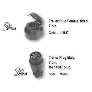 ปลั๊กพ่วง เต้ารับ/เสียบ 7 พิน TRAILER PLUG 7 PIN [Seaware - 11887, 99605]