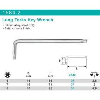 Whirlpower ประแจ L TORX Security หัวท๊อกซ์ 6แฉก แบบมีรู ขนาด T6 T7 T8 T9 T10 T15 T20 T25 T27 T30 T40 T45 T50 Taiwan