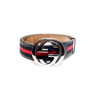 เข็มขัด Gucci Web belt with Interlocking G sz 95 38 มือ 2 ของแท้