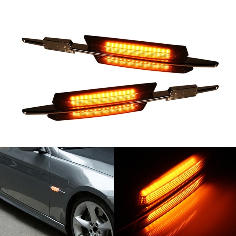 2PCS ด้านข้างตัวบ่งชี้ LED Repeater สําหรับ E90 2006-2010 BMW ซีดานไฟเลี้ยวด้านข้างสําหรับ 325xi/328