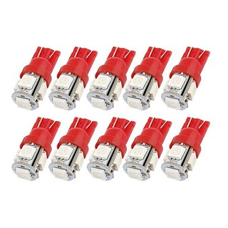 หลอดไฟท้ายรถยนต์ 10 ชิ้น 12 โวลต์ T10 5W 5 SMD 5050 Red LED