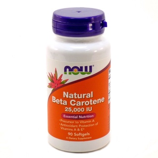 NOW Foods, Natural Beta Carotene, 7,500 mcg (25,000 IU), 90 Softgels/180 Softgels