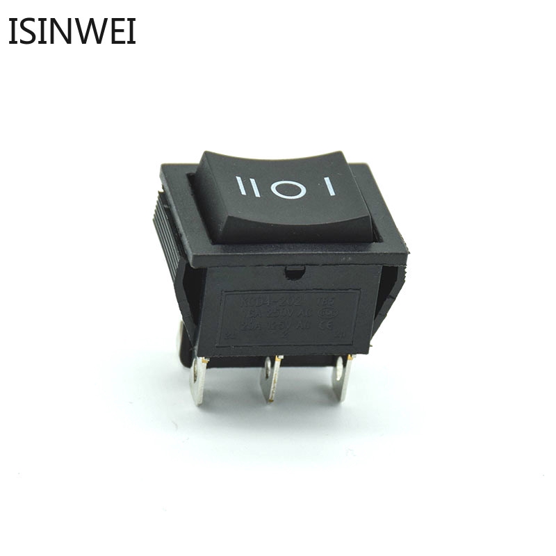 สวิทช์โยกสีดำ 25 x 31 มม. 6 Pin kcd 4-202 16 A 2 ชิ้น