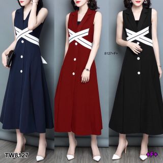 MF8127🍓
Dress เดรสแขนกุด ติดกระดุมหน้า เนื้อผ้าซาร่าทั้งชุด เย็บติดสายผูกไขว้เป็นกากบาท