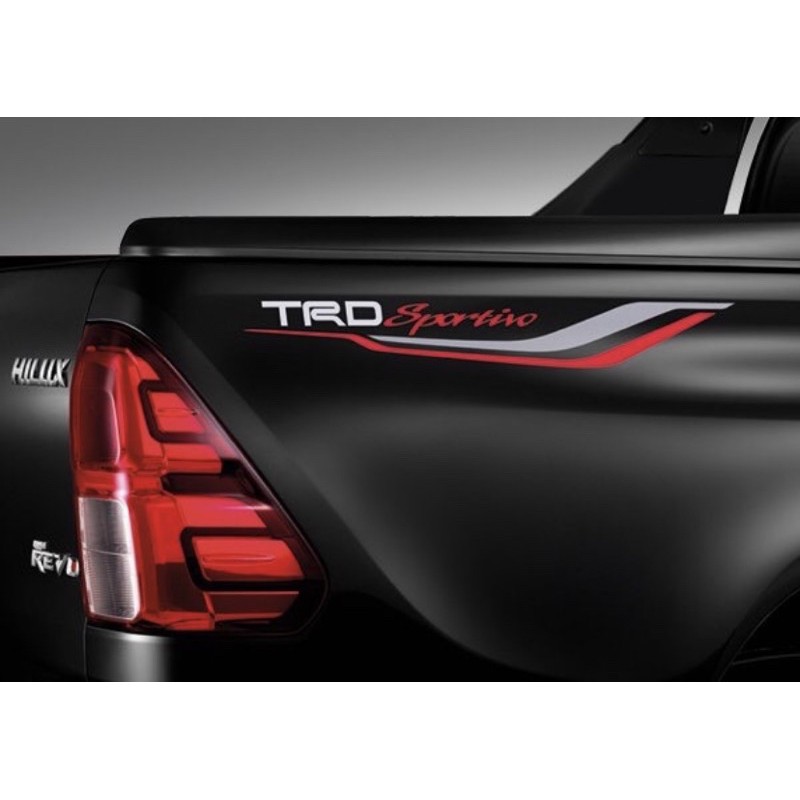 สติ๊กเกอร์* ลายข้าง TRD sportivo ติดข้างท้ายกระบะ Toyota Hilux Revo ขนาด* 9 x 68 cm ราคาต่อคู่ มี 2 ข้าง