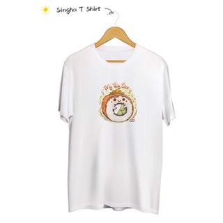 SINGHA T-Shirt เสื้อยืดกสรีนลาย ซูชิโรลน่ารัก