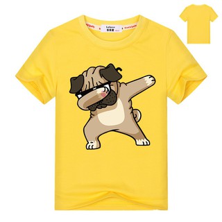 เสื้อยืด พิมพ์ลาย Dabbing Pug สำหรับเด็ก