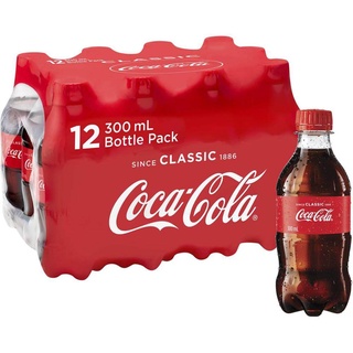 Coke โค้ก น้ำอัดลม มินิ รส ออริจินัล 300 มล. แพ็ค 12 ขวด