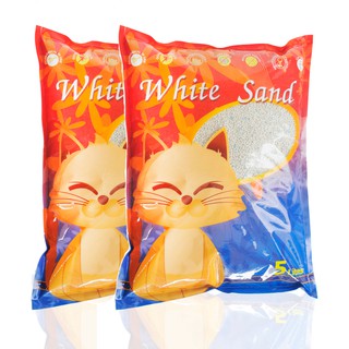 White Sand Bentonite ทรายแมวอนามัย เบนโทไนท์ 5 ลิตร (แพ็คคู่ สุดคุ้ม)