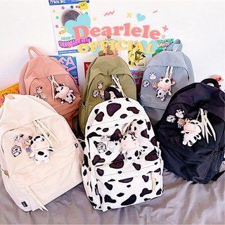 [ ทักแชทสอบถามสต๊อคก่อนกดสั่งซื้อ! ] — * Angus backpack 🐄 กระเป๋าเป้มีช่องเก็บของหลายช่อง รุ่นนี้มีแถมเข็มกลัดและตุ๊กตาว