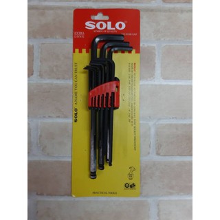 SOLO หกเหลี่ยมบอลยาวตัวแอลหุน ) No.910B มี 9ชิ้น สีดำ