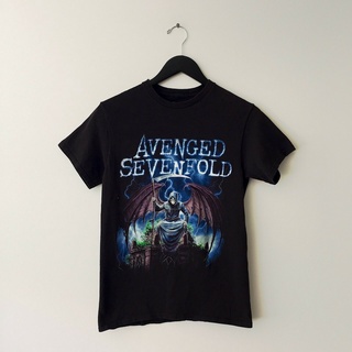 เสื้อยืดผ้าฝ้าย พิมพ์ลายวงร็อค Avenged Sevenfold Band Tour Heavy Metal Concert Rock Music สีดํา ขนาดเล็ก NAacbg40FGplio0