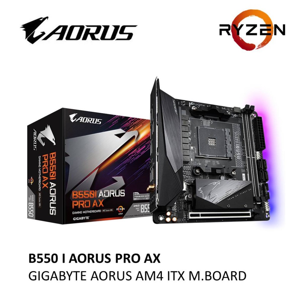 MAINBOARD (เมนบอร์ด) AM4 GIGABYTE B550I AORUS PRO AX Warranty 3 - Y