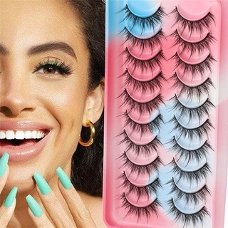 จัดส่งจากประเทศไทยBLOOMZO 10 คู่คอสเพลย์ Lashes Wispy Natural Cat-Eye แต่งหน้า Dramatic Fairy Clusters อะนิเมะ Lashes