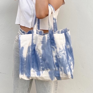 กระเป๋าผ้ามัดย้อม Baby Blue Tie-dye Tote Bag