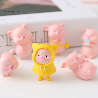 【H】ฟิกเกอร์การ์ตูนหมูจิ๋ว Diy สําหรับตกแต่งบ้าน