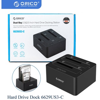 ORICO 6629US3-C 2 Bay SATA to USB3.0 External Hard Drive Docking Station for 2.5 / 3.5 HDD