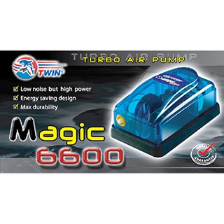 TWIN MAGIC 6600 ปั๊มลม ปั๊มออกซิเจน สำหรับตู้ปลา อ่างปลา