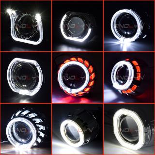 ฝาครอบเลนส์โปรเจคเตอร์ Led Angel Eyes สําหรับ 2.5นิ้ว H1 Wst Bi-Xenon Diy สําหรับติดรถยนต์