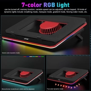 IETS GT500 พัดลมเทอร์โบทรงพลัง RGB แล็ปท็อป cooling Pad แล็ปท็อปสําหรับเล่นเกม cooling สําหรับ 13-17.3 นิ้วแล็ปท็อป Cooler