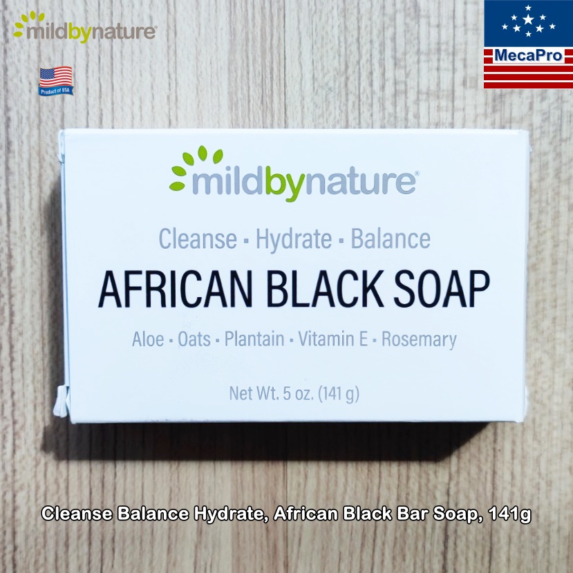 Mild By Nature® Cleanse Balance Hydrate, African Black Bar Soap, 141g สบู่ทำความสะอาดพร้อมปรับสมดุลผิวกาย ผิวชุ่มชื่น