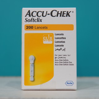 Accu-chek เข็มเจาะปลายนิ้ว แอคคิว-เช็ค ซอฟคลิก  1 กล่อง (200 ชิ้น)