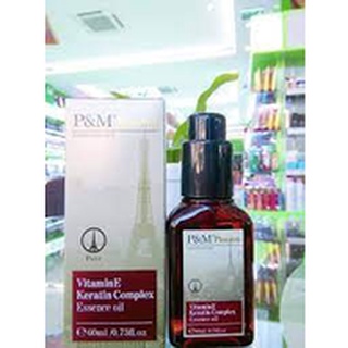 P&amp;M วิตามินอี เคราตินคอมเพล็กซ์ เอสเซ้นซ์ออยล์ 60 ml