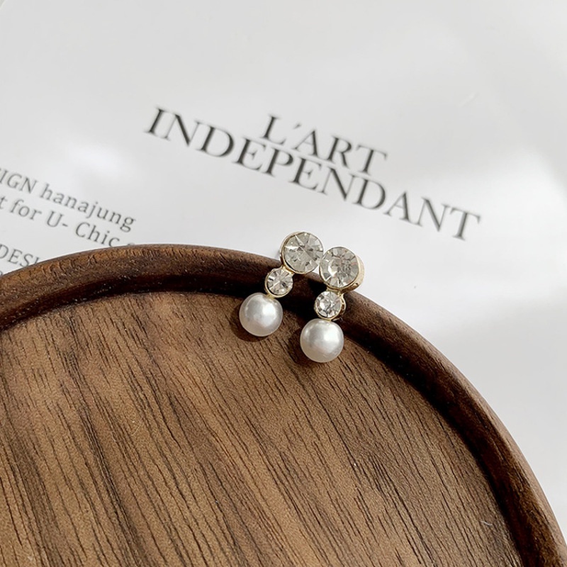 ต่างหูแบบคลิปประดับไข่มุก Rhinestone ไม่มีรู Ce1525 - รูปที่ 7