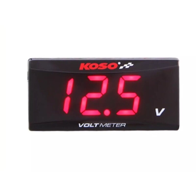 วัดโวลท์ Koso แท้ Digital Meter สีแดง  Super Slim Style Volt Meter Red
