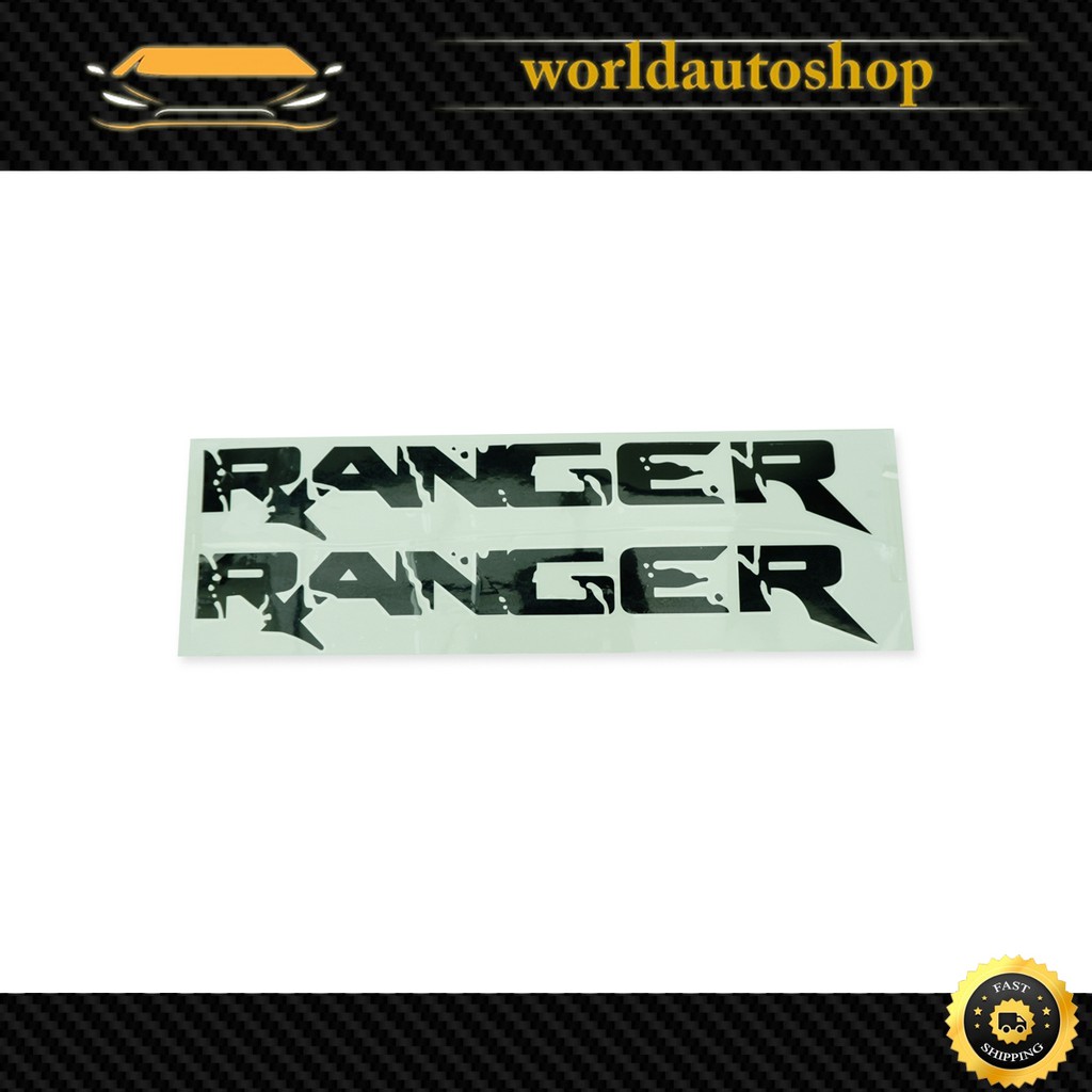 Sticker "RANGER" ติดข้าง ซ้าย+ขวา ดำ Ford  Ranger ปี 2012-2018