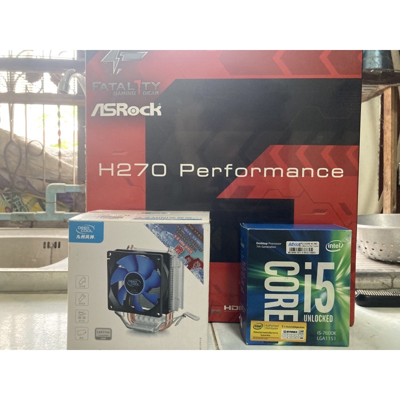 ซีพียู Intel I5 7600k + Mainboad H270 กับ heatsink (มือสอง)