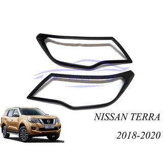 (1คู่) ครอบไฟหน้า นิสสัน เทอร่า ปี 2018 2019 2020 โฉมเก่า สีดำด้าน NISSAN TERRA  ครอบไฟ