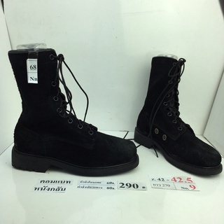 รองเท้าคอมแบท หนังกลับ Combat shoes Suede leather back boots หนังสีดำ สภาพดี ทรงสวย มือสอง คัดเกรด ของนอก เกาหลี