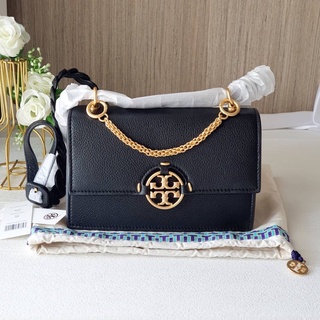 👑ผ่อน0%~แท้100%👑 TORY BURCH 80532 MILLER MINI BAG หนังสีดำ อะไหล่ทอง