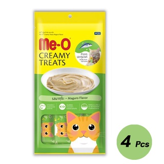 ขนมแมวเลีย อาหารแมว meo Creamy treats มีโอ ขนมแมว รสมากุโระ ขนาด 15 กรัม แพ็ค 4 ชิ้น Cat Snacks Pet Supplies
