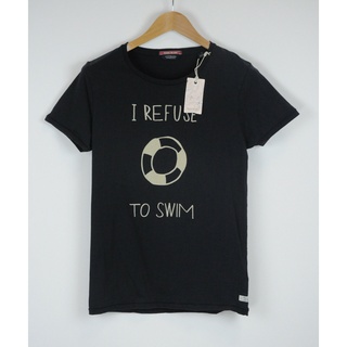 เสื้อยืดผ้าฝ้ายพิมพ์ลายแฟชั่น เสื้อยืด พิมพ์ลายตัวอักษร Scotch &amp; Soda I Refuse To Swim สําหรับผู้ชาย