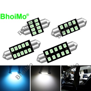 Bhoimo festoon ไฟสัญญาณ LED 31 มม. 36 มม. 39 มม. 41 มม. 2835 DC12v 6000k สําหรับติดป้ายทะเบียนรถยนต์