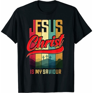 oversize T-shirt เสื้อยืด พิมพ์ลายการ์ตูนพระเยซู Christ Is My Savi0Urr สวมใส่สบาย สําหรับผู้ชาย S-5XL