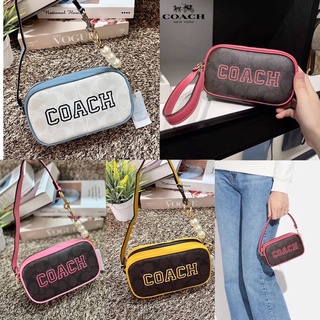 COACH JAMIE WRISTLET IN SIGNATURE CANVAS WITH VARSITY MOTIF((CB851))