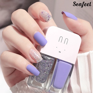 Seafeel ♥ 6ml x 2 Nail Decoration Water-proof Dry Quickly Resin 2 in 1 Nail Polish Set for Beauty