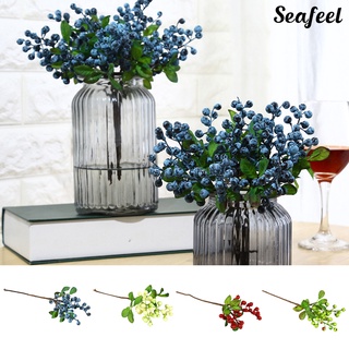 Seafeel กิ่งไม้ประดิษฐ์ บลูเบอร์รี่ปลอม เสมือนจริง สําหรับตกแต่งบ้าน โรงแรม คาเฟ่