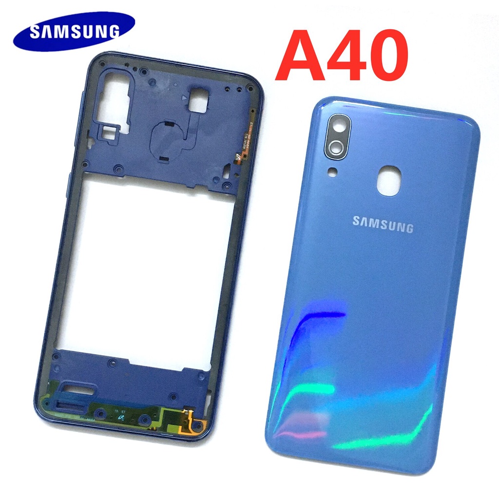 กรอบกลาง พร้อมฝาครอบแบตเตอรี่ และเลนส์กล้อง สําหรับ Samsung Galaxy A40 ...