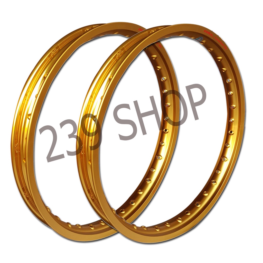 วงล้อ ล้อ17 ล้อโลขอบ17 COM ดาว PRO แท้ ขนาด 1.40 ขอบ 17 สีทอง 1 คู่ สำหรับรถจักรยานยนต์ทั่วไป aumsho