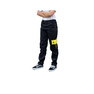 HERO SAFETY กางเกงคาร์โก้ขายาว รุ่น Rider กระเป๋าตัดต่อสี ทรงกระบอกเล็ก มีสีและไซส์ให้เลือก ( SS-2XL เอว 26-42 นิ้ว )