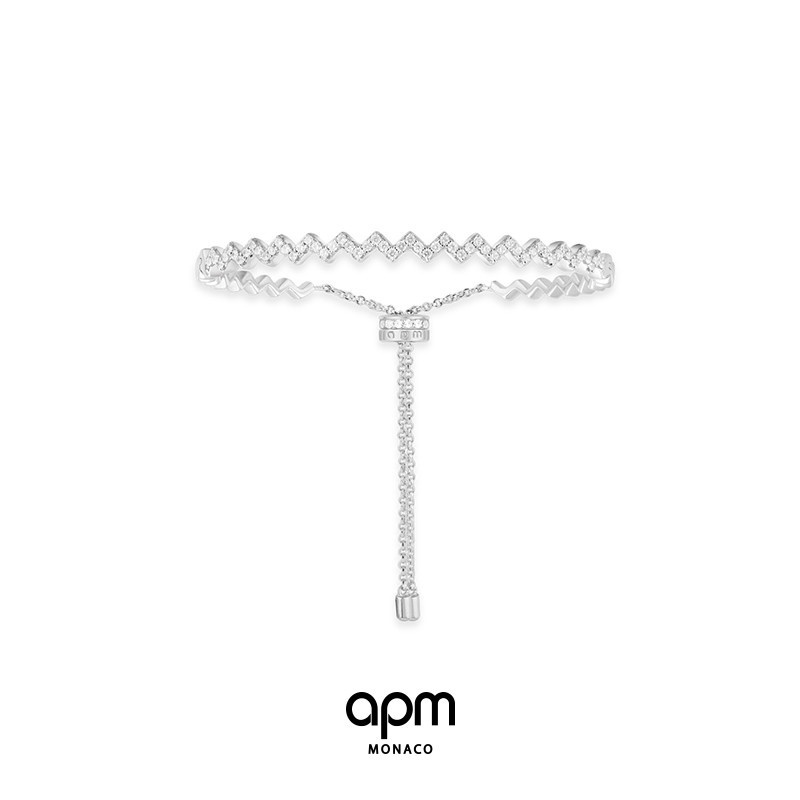 APM Monaco เรขาคณิตแฟนสาวที่เรียบง่ายสร้อยข้อมือคู่หญิงอินการออกแบบเฉพาะ 520 สําหรับแฟนเงิน