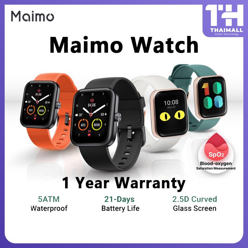 [เหลือ 1,043 โค้ด WSS9PPEE][NEW] Maimo Smart Watch 2.5D HD Screen วัดออกซิเจนในเลือด SpO2 Smartwatch สมาร์ทวอทช์ CPxM