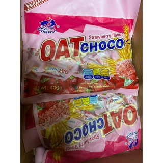 Oat Choco ข้าวโอ๊ตอัดแท่ง Twin Fish ขนาด 400กรัม (รสสตรอว์เบอร์รี่)