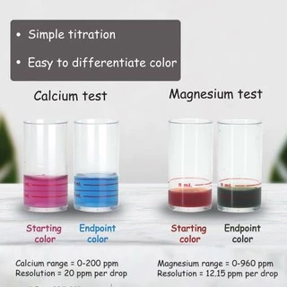 ชุดทดสอบแคลเซียมและแมกนีเซียม สำหรับน้ำจืด (ความเค็ม 0-5 ppt) MONITOR Ca/Mg TEST KIT LOW SALINITY