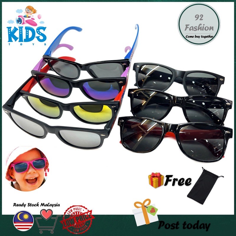 🎁 SPY FASHION Kids Outdoor Sports แว่นกันแดด Shades UV400 Lelaki/Perempuan