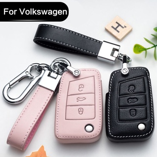 ใหม่ เคสกุญแจรถยนต์หนัง คุณภาพสูง สําหรับ Volkswagen